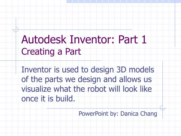 autodesk inventor part 1 creating a part
