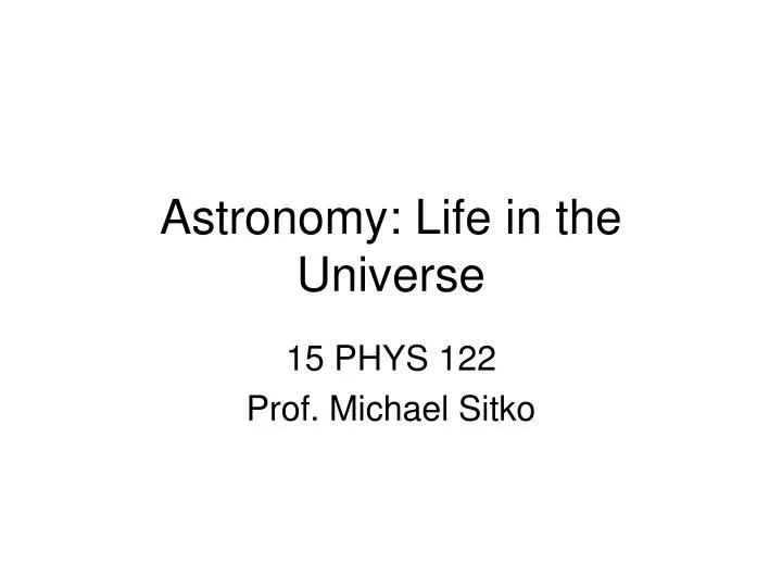 astronomy life in the universe