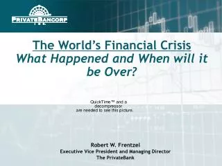 The World’s Financial Crisis What Happened and When will it be Over?