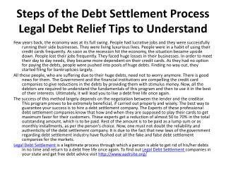 Legal Debt Settlement