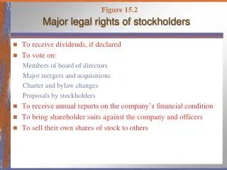Major legal rights of stockholders