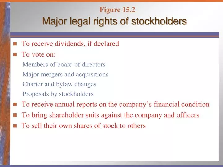 major legal rights of stockholders
