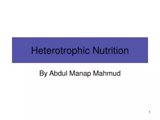 Heterotrophic Nutrition