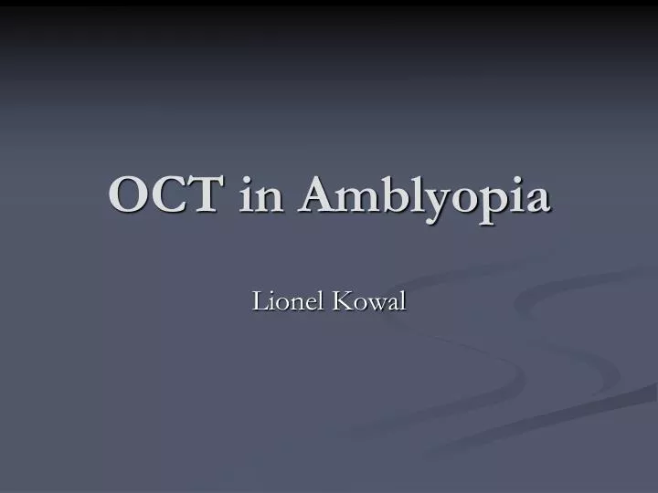 oct in amblyopia