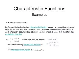 characteristic functions