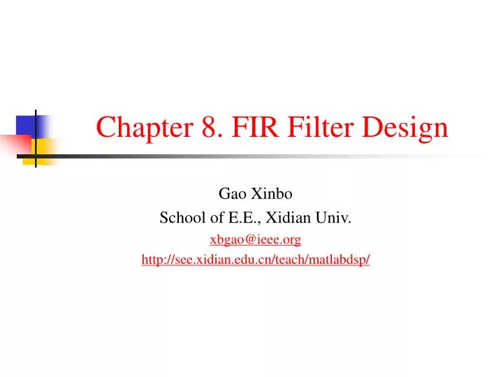 chapter 8 fir filter design