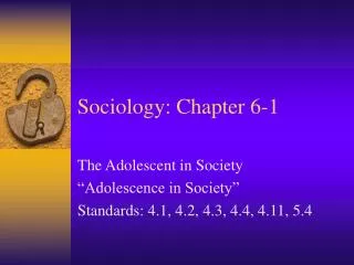 Sociology: Chapter 6-1
