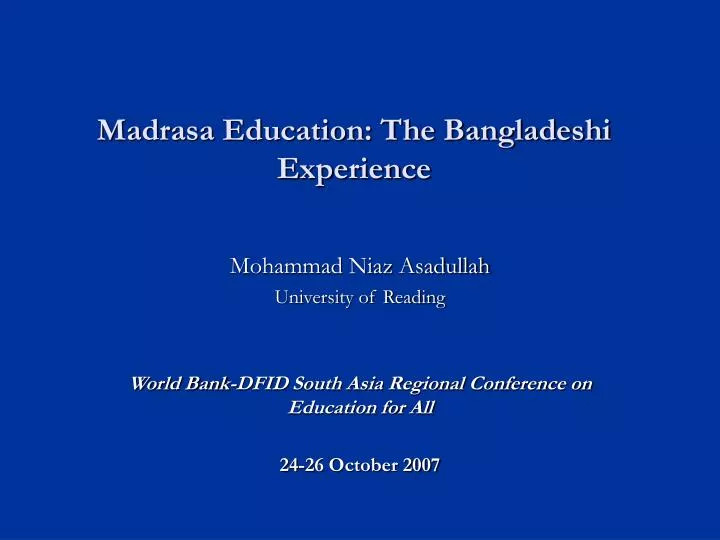 madrasa education the bangladeshi experience