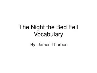 The Night the Bed Fell Vocabulary