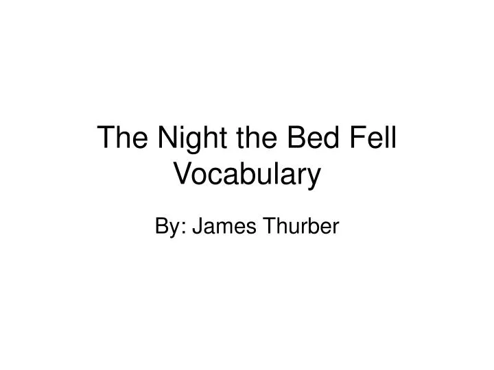 the night the bed fell vocabulary