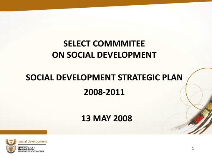 select commmitee on social development social development strategic plan 2008 2011