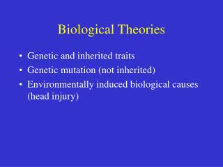 Biological Theories