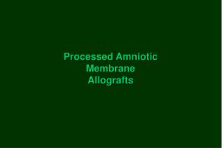 Processed Amniotic Membrane Allografts