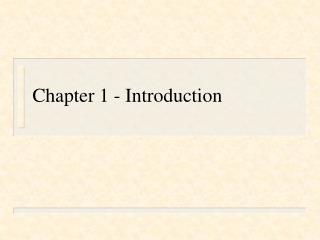 Chapter 1 - Introduction