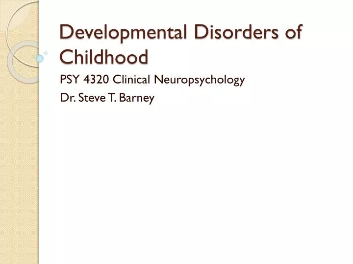 developmental disorders of childhood