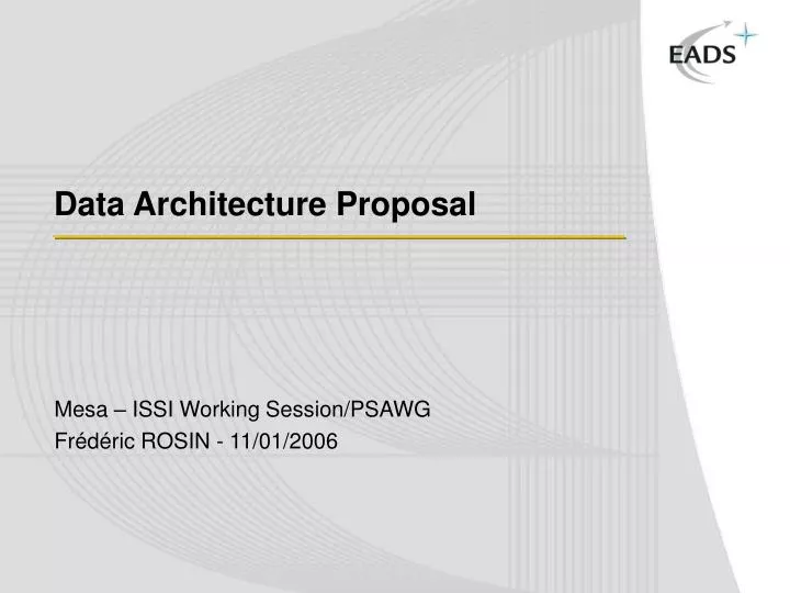 data architecture proposal