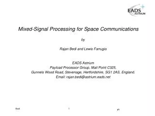 Mixed-Signal Processing for Space Communications