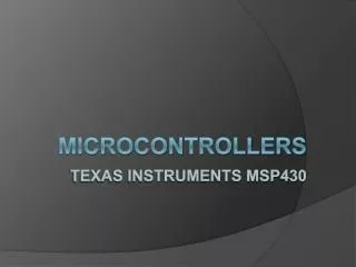 Microcontrollers Texas Instruments MSP430