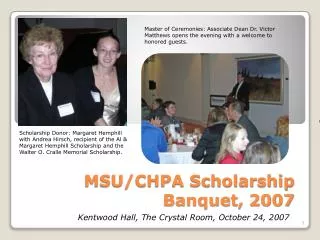 MSU/CHPA Scholarship Banquet, 2007