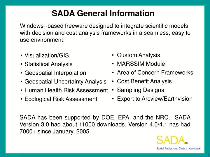 sada general information