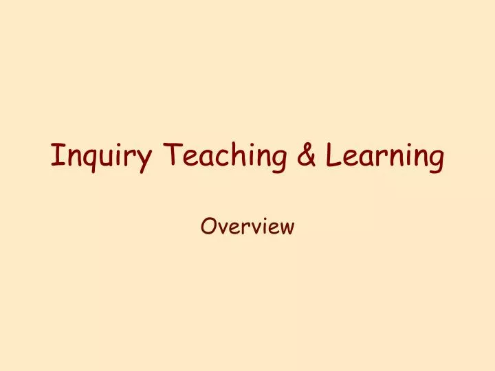 inquiry teaching learning