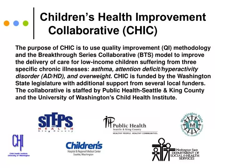 children s health improvement collaborative chic