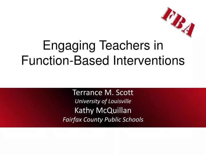 engaging teachers in function based interventions