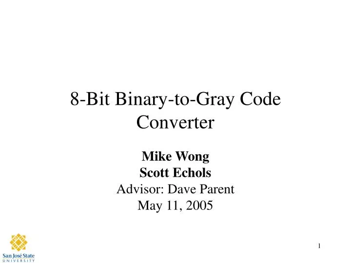 8 bit binary to gray code converter