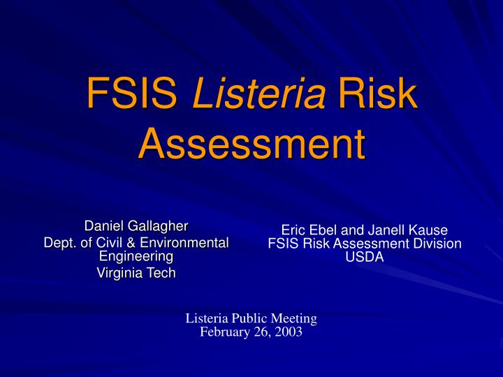 fsis listeria risk assessment