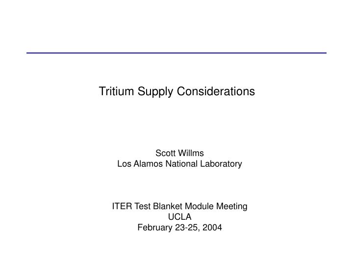 tritium supply considerations