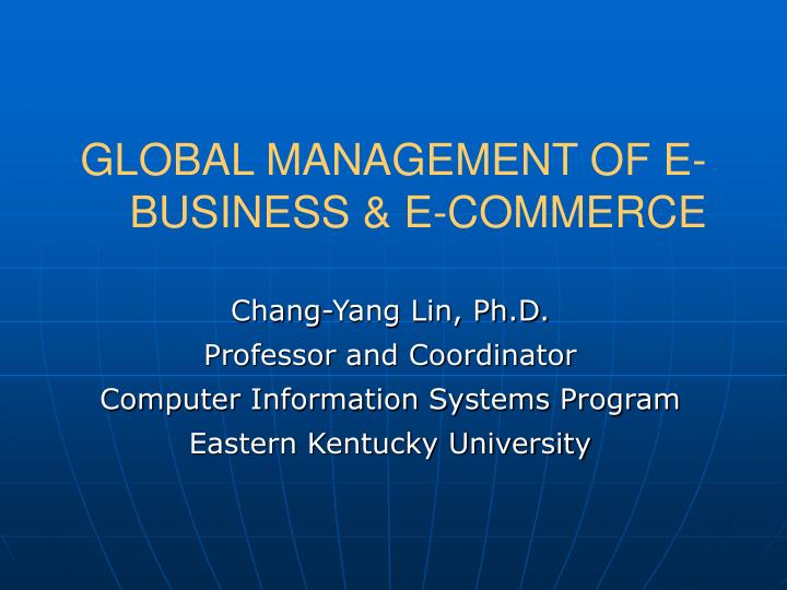 global management of e business e commerce