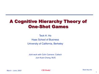 A Cognitive Hierarchy Theory of One-Shot Games