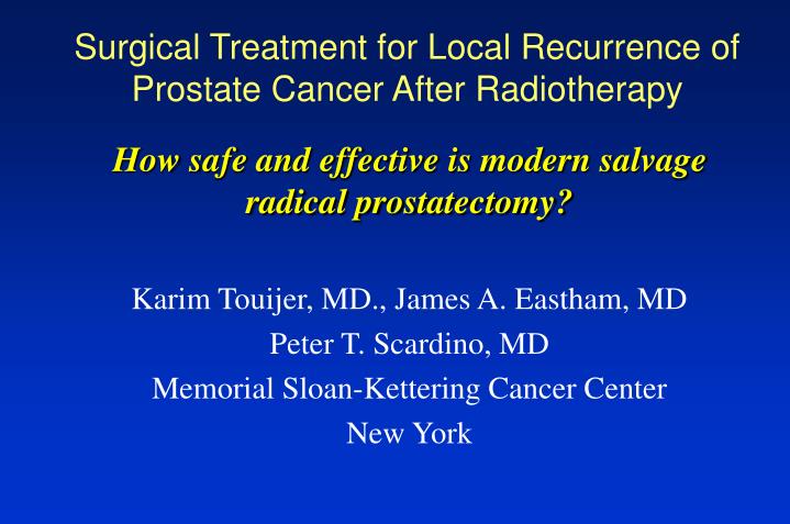 surgical treatment for local recurrence of prostate cancer after radiotherapy