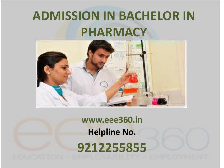 admission in bachelor in pharmacy