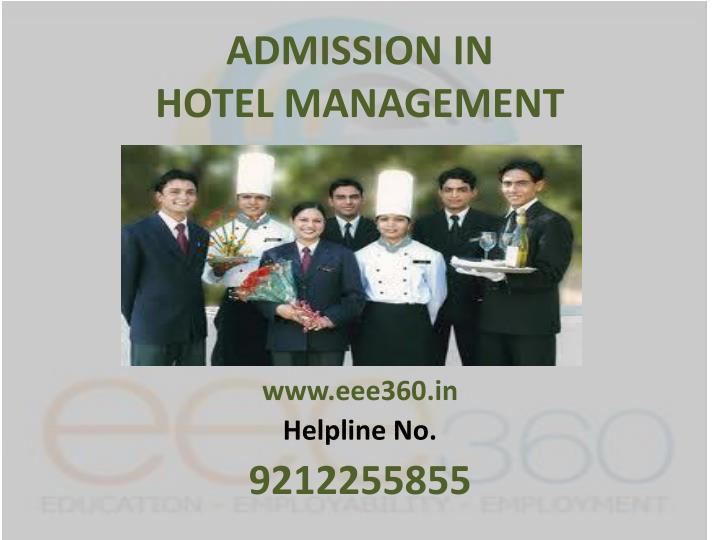 admission in hotel management
