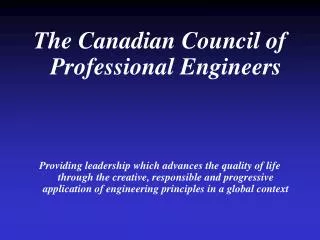 The Canadian Council of Professional Engineers