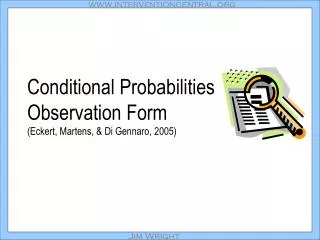 Conditional Probabilities Observation Form (Eckert, Martens, &amp; Di Gennaro, 2005)