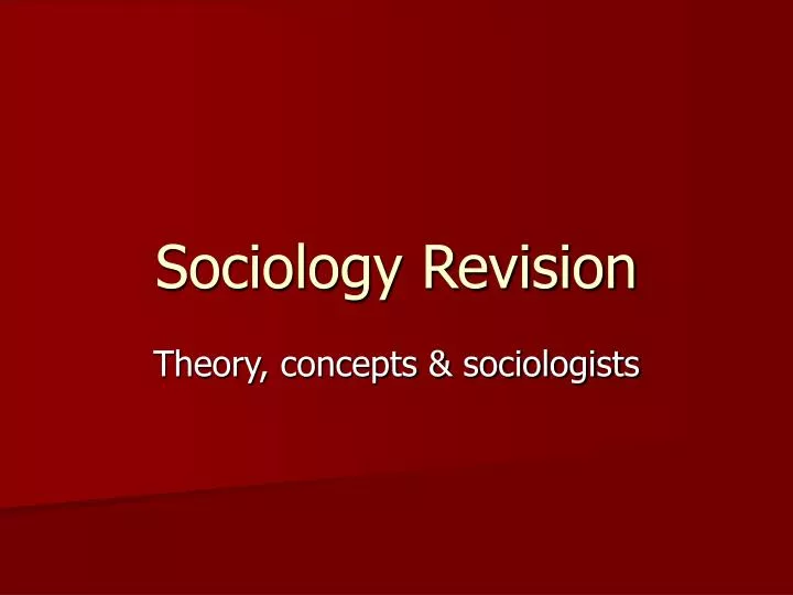 sociology revision