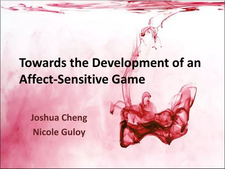 towards the development of an affect sensitive game