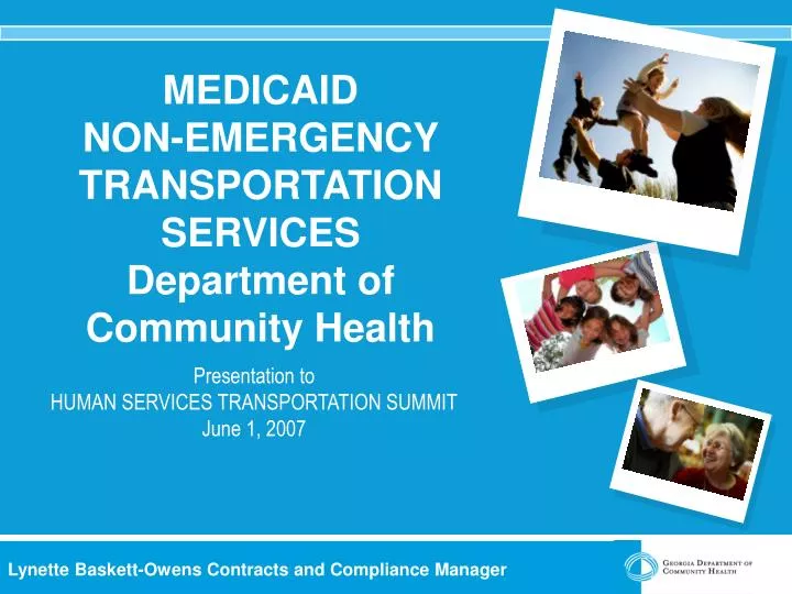 medicaid non emergency transportation services department of community health