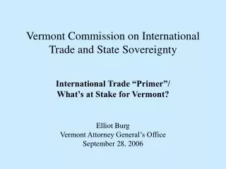 Vermont Commission on International Trade and State Sovereignty