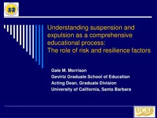 Understanding suspension and expulsion as a comprehensive educational process: The role of risk and resilience factors