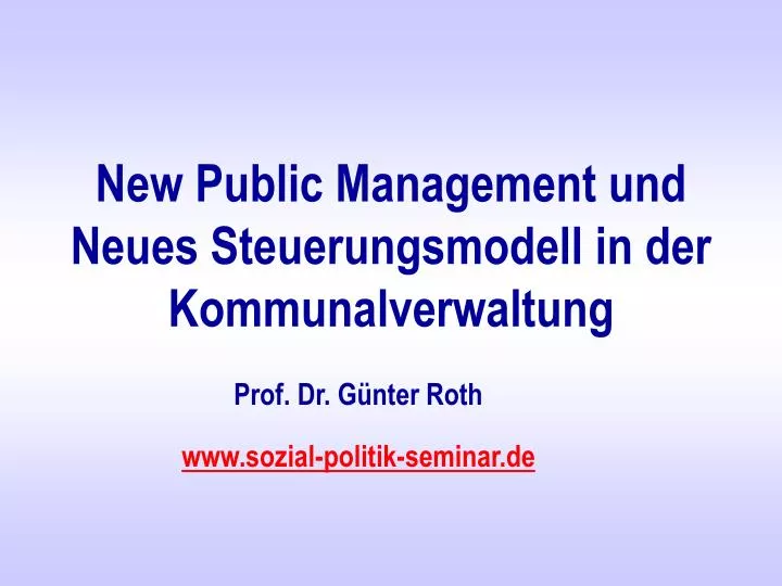 new public management und neues steuerungsmodell in der kommunalverwaltung