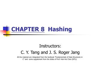CHAPTER 8 Hashing