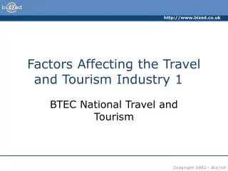 Factors Affecting the Travel and Tourism Industry 1
