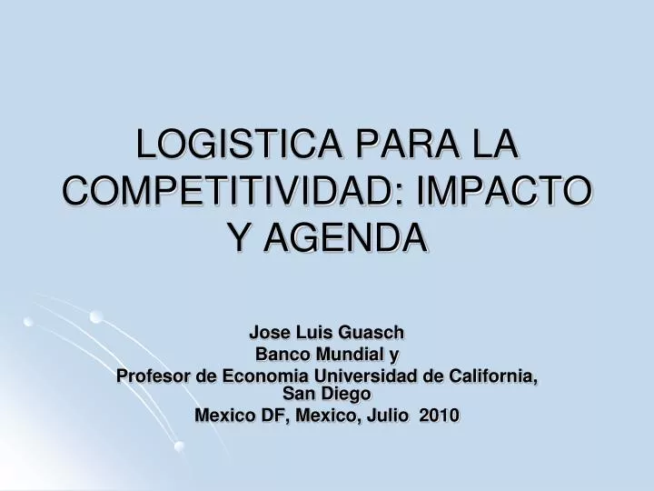 logistica para la competitividad impacto y agenda