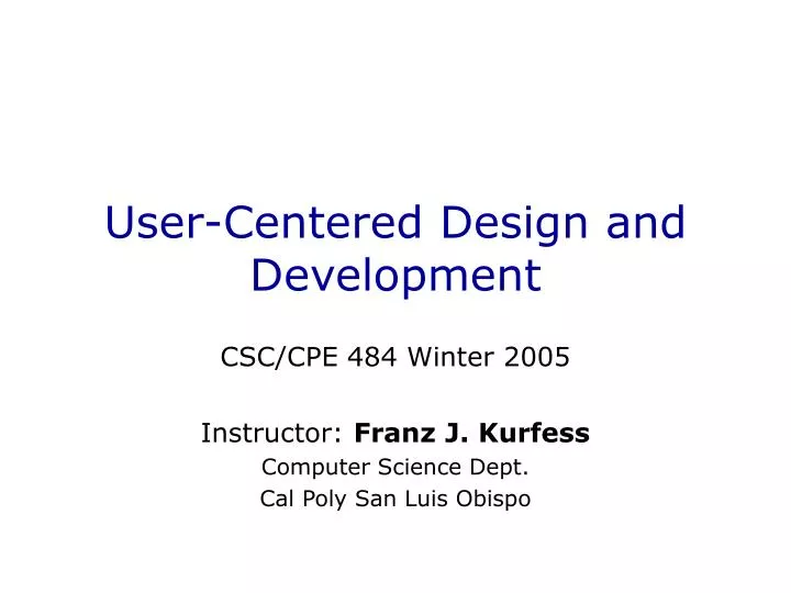 user centered design and development