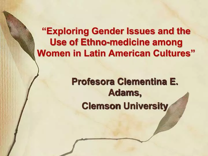 exploring gender issues and the use of ethno medicine among women in latin american cultures