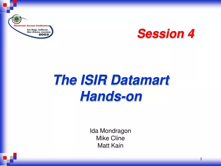 the isir datamart hands on