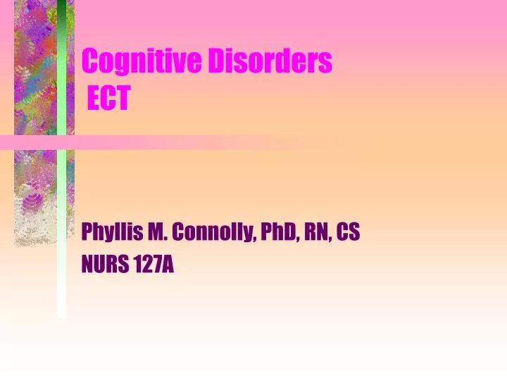 cognitive disorders ect